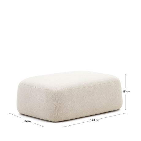 Martina Fußstütze mit Bouclé in Off-White 123 x 85 cm - ZEN ZONE Furniture