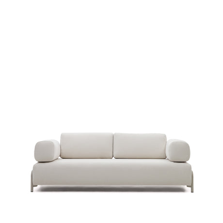 Compo 3-Sitzer-Sofa beige und Metallgestell  grau 232 cm - ZEN ZONE Furniture