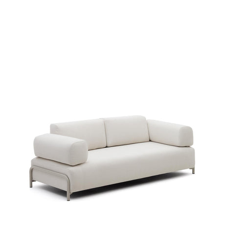 Compo 3-Sitzer-Sofa beige und Metallgestell  grau 232 cm - ZEN ZONE