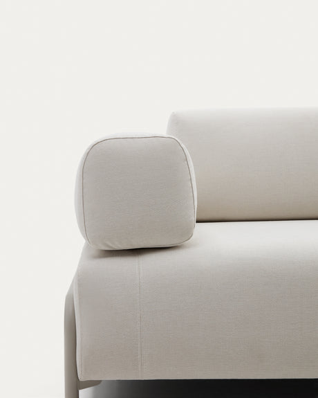 Compo 3-Sitzer-Sofa beige und Metallgestell  grau 232 cm - ZEN ZONE Furniture