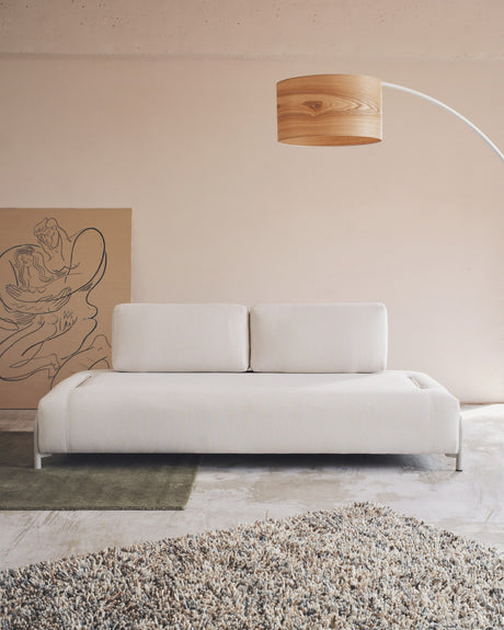 Compo 3-Sitzer-Sofa beige und Metallgestell  grau 232 cm - ZEN ZONE Furniture