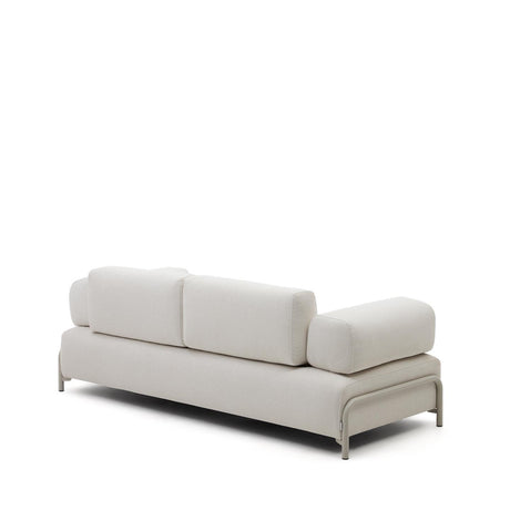 Compo 3-Sitzer-Sofa beige und Metallgestell  grau 232 cm - ZEN ZONE