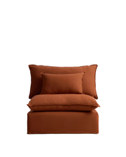 Sessel Anarela mit abnehmbarem Bezug aus Leinen, 110 cm, FSC Mix Credit - ZEN ZONE Furniture
