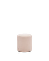 Fußhocker Kaeli mit abnehmbarem Bezug in rosa Bouclé Ø 43 cm - ZEN ZONE Furniture