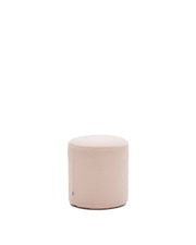 Fußhocker Kaeli mit abnehmbarem Bezug in rosa Bouclé Ø 43 cm - ZEN ZONE Furniture