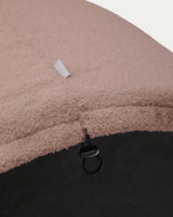 Fußhocker Kaeli mit abnehmbarem Bezug in rosa Bouclé Ø 43 cm - ZEN ZONE Furniture