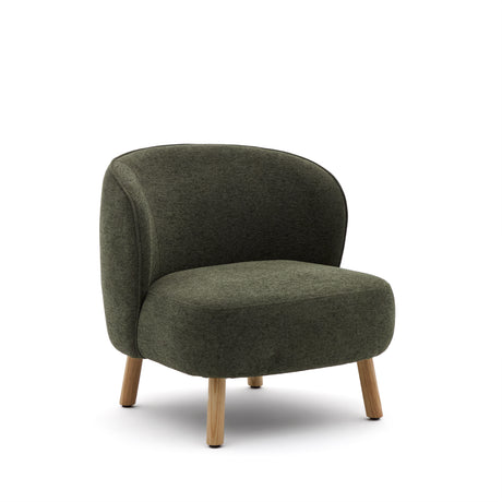 Sessel Ulit aus grünem Chenille und Beinen aus massivem Buchenholz mit natürlichem Finish - ZEN ZONE Furniture