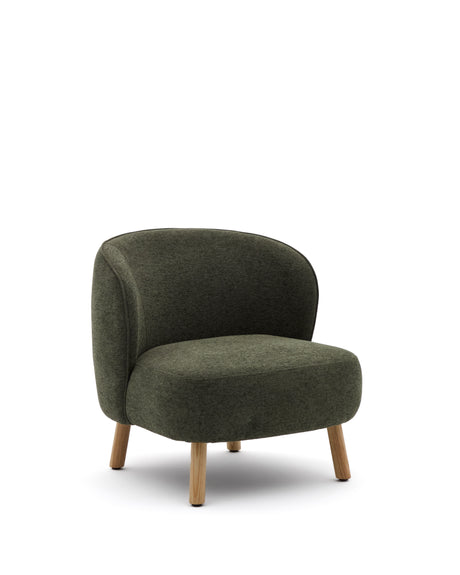 Sessel Ulit aus grünem Chenille und Beinen aus massivem Buchenholz mit natürlichem Finish - ZEN ZONE Furniture