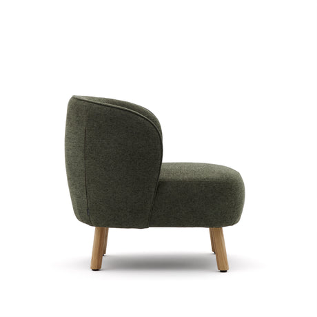 Sessel Ulit aus grünem Chenille und Beinen aus massivem Buchenholz mit natürlichem Finish - ZEN ZONE Furniture