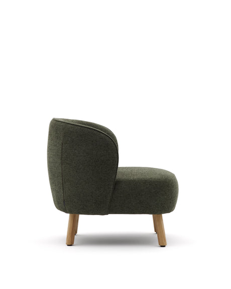 Sessel Ulit aus grünem Chenille und Beinen aus massivem Buchenholz mit natürlichem Finish - ZEN ZONE Furniture