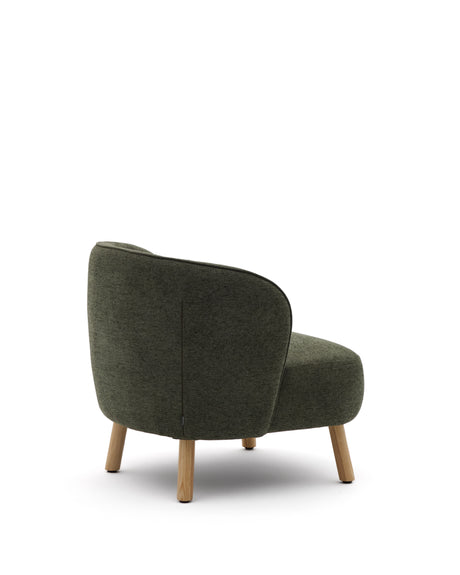 Sessel Ulit aus grünem Chenille und Beinen aus massivem Buchenholz mit natürlichem Finish - ZEN ZONE Furniture