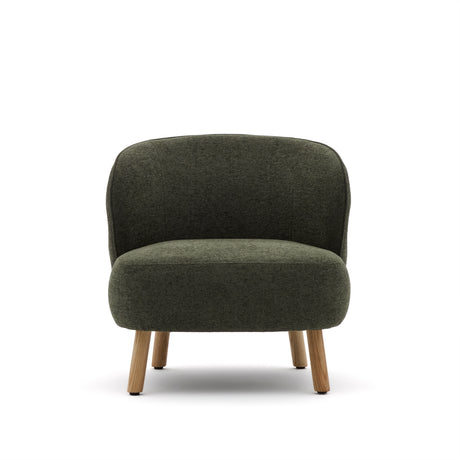 Sessel Ulit aus grünem Chenille und Beinen aus massivem Buchenholz mit natürlichem Finish - ZEN ZONE Furniture