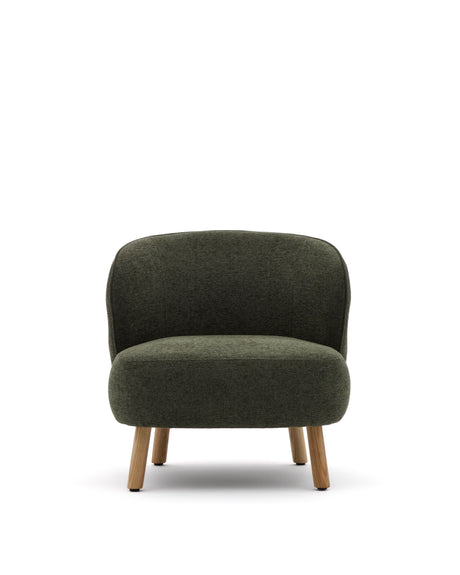 Sessel Ulit aus grünem Chenille und Beinen aus massivem Buchenholz mit natürlichem Finish - ZEN ZONE Furniture
