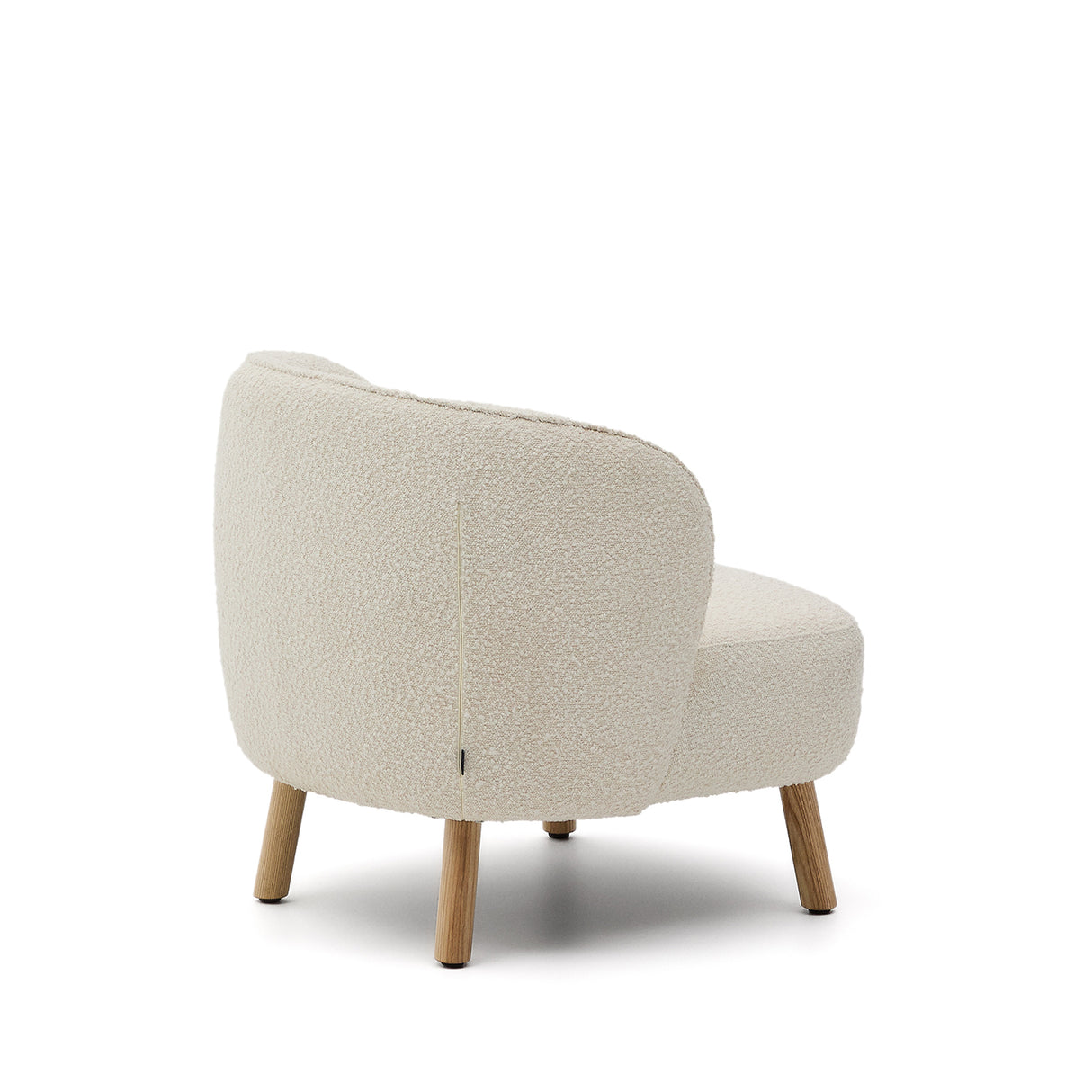 Sessel Ulit aus weißem Schaffell und Beinen aus massivem Buchenholz mit natürlichem Finish - ZEN ZONE Furniture