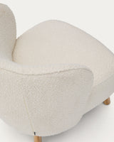 Sessel Ulit aus weißem Schaffell und Beinen aus massivem Buchenholz mit natürlichem Finish - ZEN ZONE Furniture