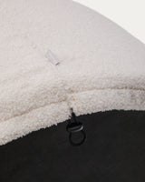 Fußhocker Kaeli mit abnehmbarem Bezug in Bouclé Farbe Écru Ø 90 cm - ZEN ZONE Furniture