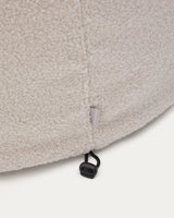 Bezug für Fußhocker Kaeli in Bouclé Farbe Écru Ø 120 cm - ZEN ZONE Furniture
