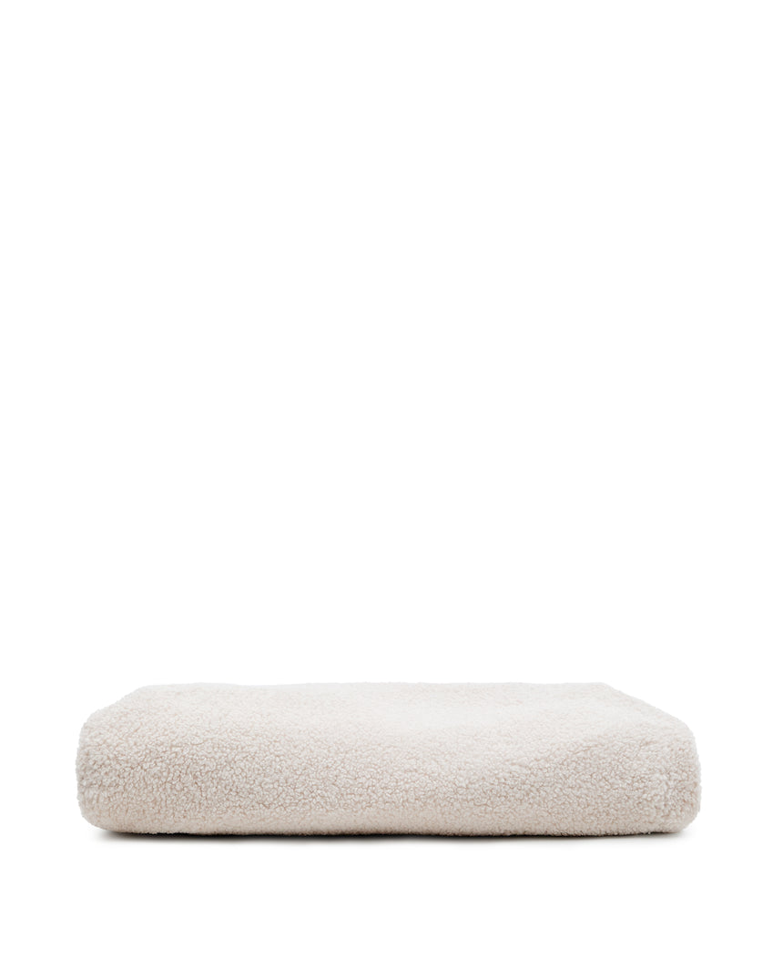 Bezug für Fußhocker Kaeli in Bouclé Farbe Écru Ø 60 cm - ZEN ZONE Furniture