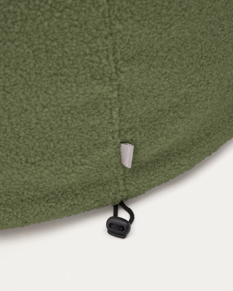 Bezug für Fußhocker Kaeli in grünem Bouclé Ø 90 cm - ZEN ZONE Furniture