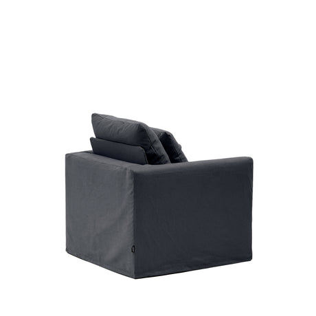 Nora Sessel mit abziehbarem Kissenbezug aus Leinen und Baumwolle anthrazitgrau 92 cm - ZEN ZONE Furniture