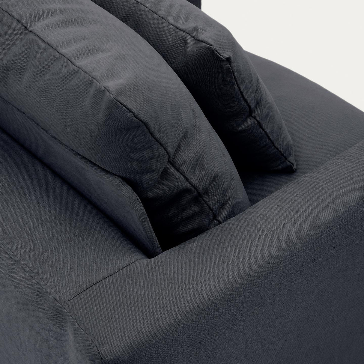Nora Sessel mit abziehbarem Kissenbezug aus Leinen und Baumwolle anthrazitgrau 92 cm - ZEN ZONE