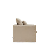 Nora Sessel mit abziehbarem Kissenbezug aus Leinen und Baumwolle taupe 92 cm - ZEN ZONE