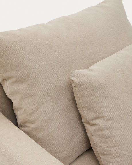 Nora Sessel mit abziehbarem Kissenbezug aus Leinen und Baumwolle taupe 92 cm - ZEN ZONE Furniture