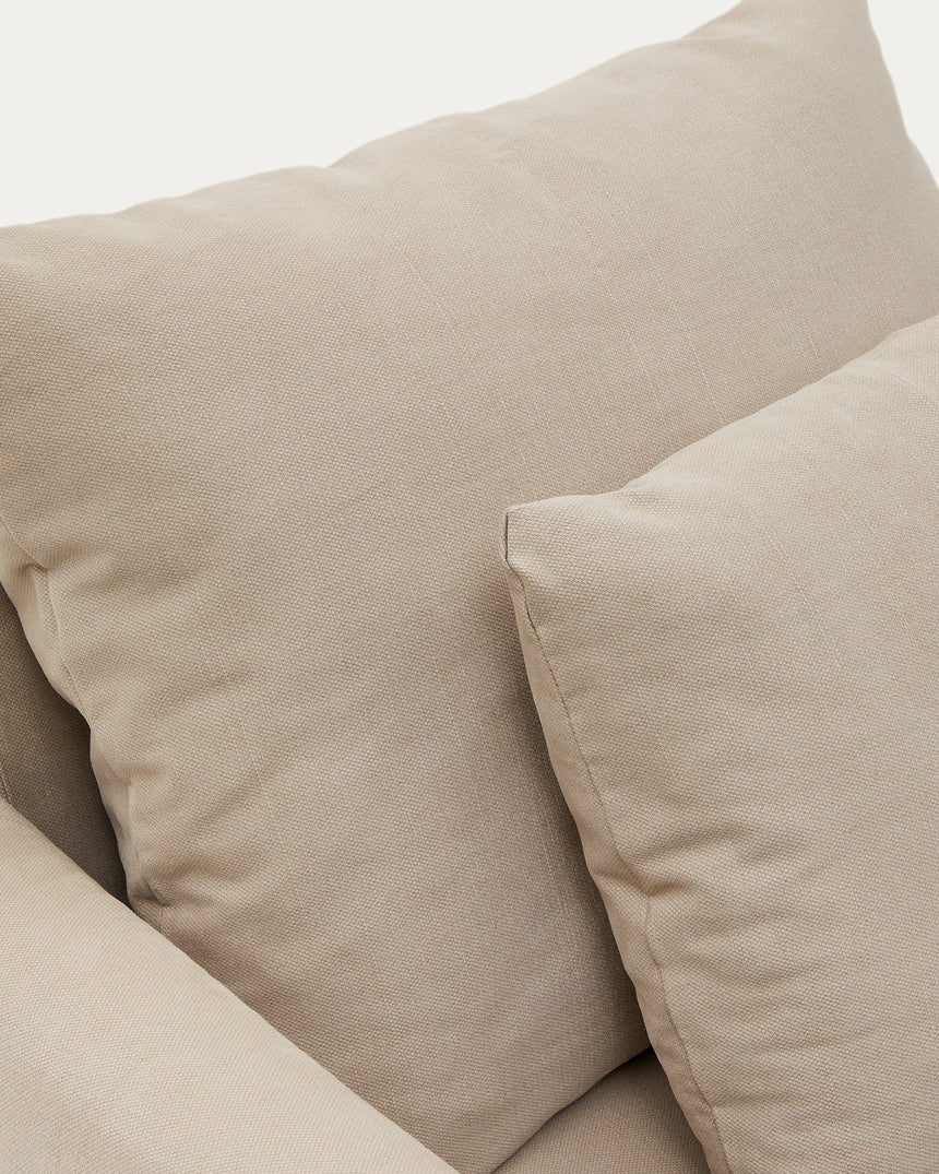 Nora Sessel mit abziehbarem Kissenbezug aus Leinen und Baumwolle taupe 92 cm - ZEN ZONE Furniture