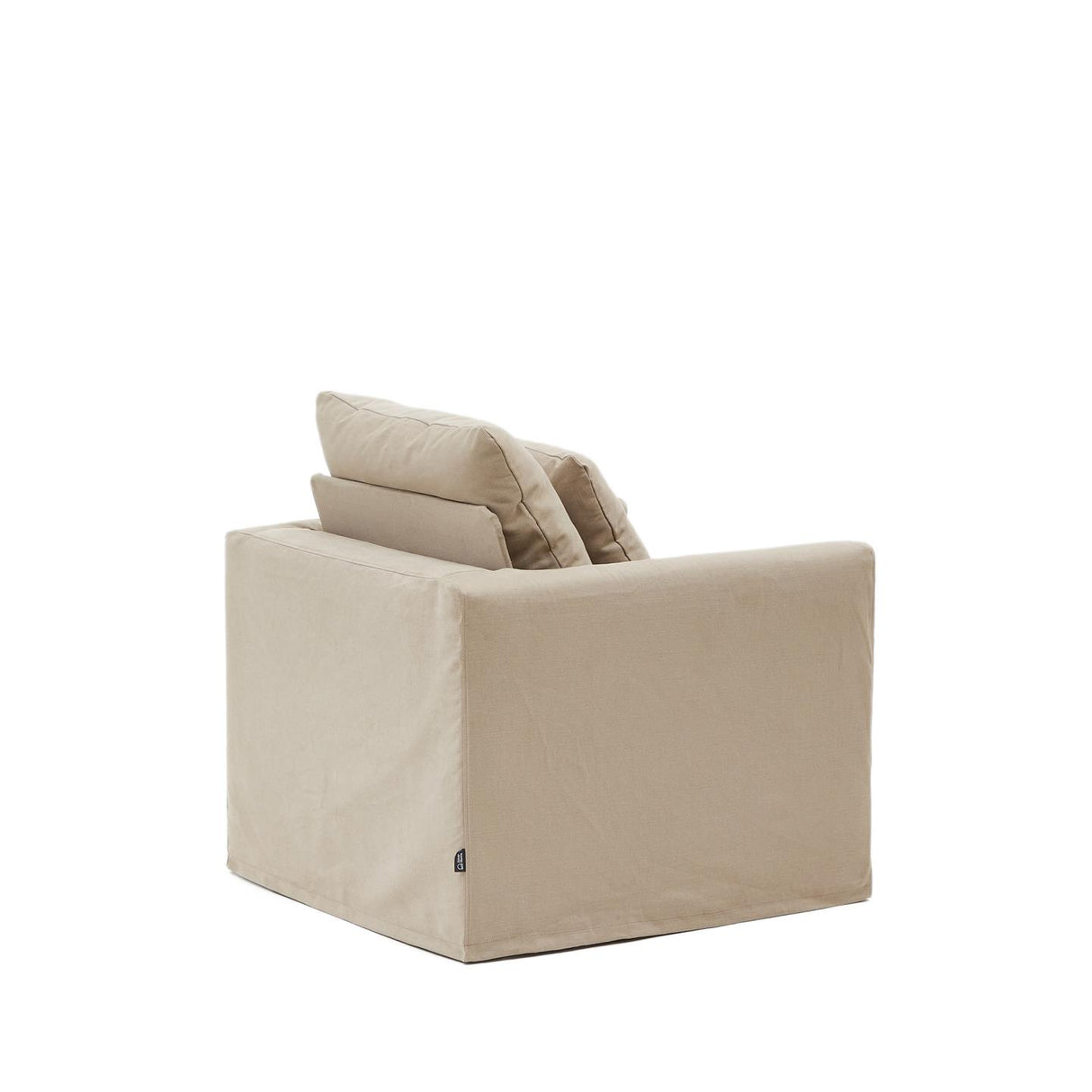 Nora Sessel mit abziehbarem Kissenbezug aus Leinen und Baumwolle taupe 92 cm - ZEN ZONE