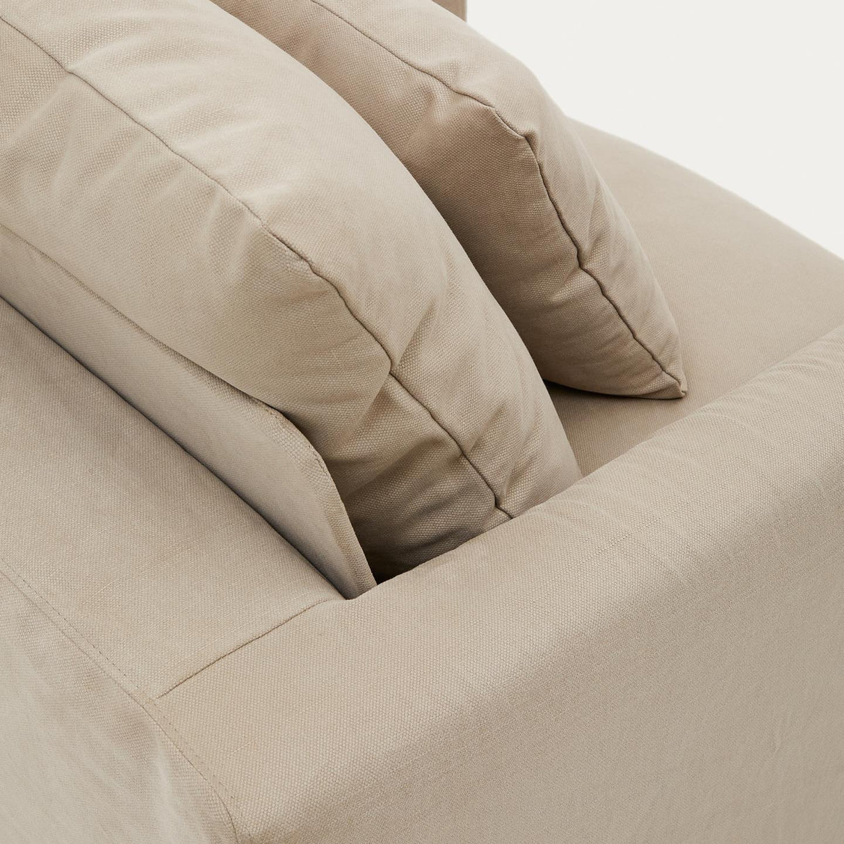 Nora Sessel mit abziehbarem Kissenbezug aus Leinen und Baumwolle taupe 92 cm - ZEN ZONE