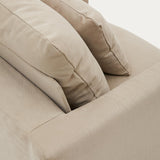 Nora Sessel mit abziehbarem Kissenbezug aus Leinen und Baumwolle taupe 92 cm - ZEN ZONE