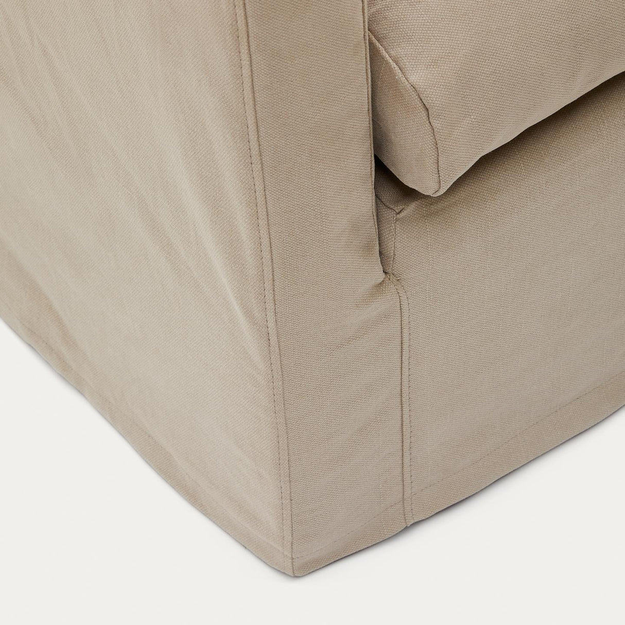 Nora Sessel mit abziehbarem Kissenbezug aus Leinen und Baumwolle taupe 92 cm - ZEN ZONE