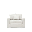 Nora Sessel mit abziehbarem Kissenbezug aus Leinen und Baumwolle naturfarben 140 cm - ZEN ZONE Furniture