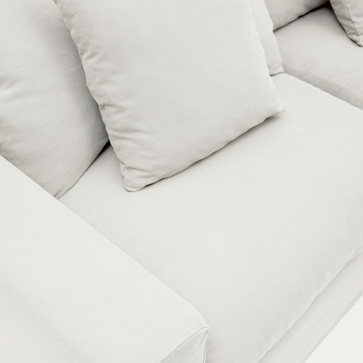 Nora 3 Sitzer Sofa mit abziehbaren Kissenbezügen aus Leinen und Baumwolle naturfarben 240 cm - ZEN ZONE