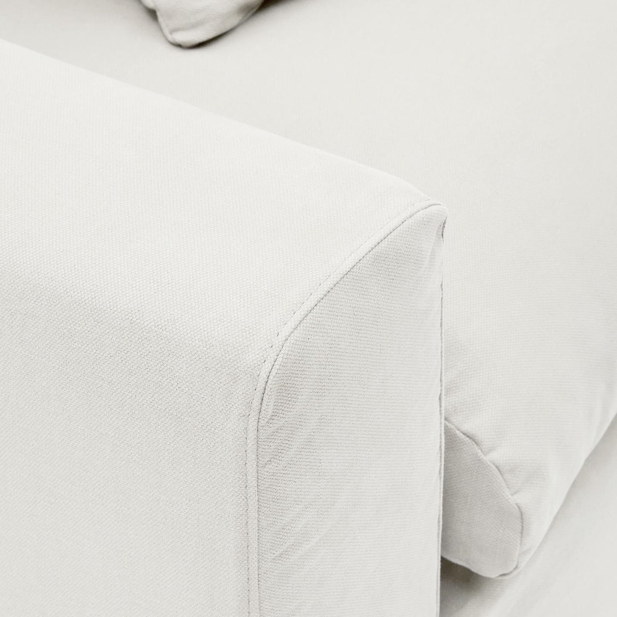Nora 3 Sitzer Sofa mit abziehbaren Kissenbezügen aus Leinen und Baumwolle naturfarben 240 cm - ZEN ZONE