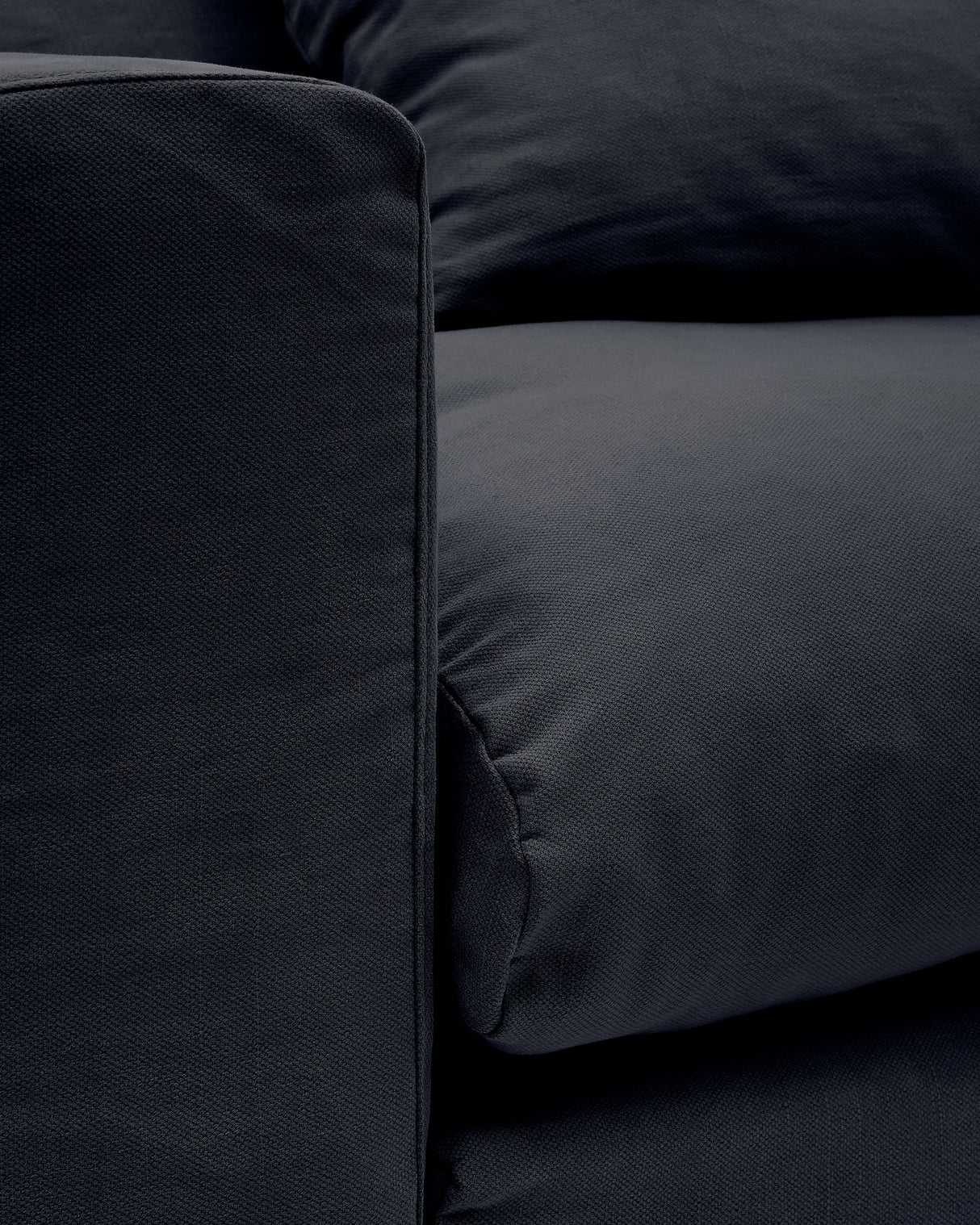 Nora 4 Sitzer Sofa mit abziehbaren Kissenbezügen aus Leinen und Baumwolle anthrazitgrau 340 cm - ZEN ZONE Furniture