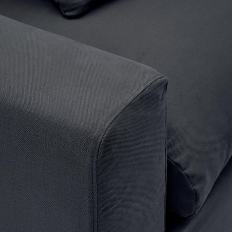 Nora 4 Sitzer Sofa mit abziehbaren Kissenbezügen aus Leinen und Baumwolle anthrazitgrau 340 cm - ZEN ZONE