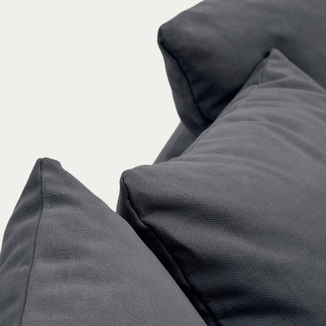 Nora 4 Sitzer Sofa mit abziehbaren Kissenbezügen aus Leinen und Baumwolle anthrazitgrau 340 cm - ZEN ZONE
