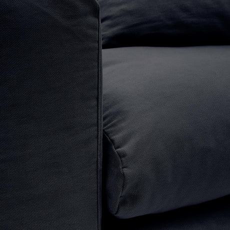 Nora 4 Sitzer Sofa mit abziehbaren Kissenbezügen aus Leinen und Baumwolle anthrazitgrau 340 cm - ZEN ZONE