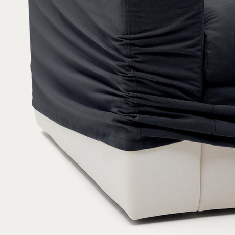 Nora 4 Sitzer Sofa mit abziehbaren Kissenbezügen aus Leinen und Baumwolle anthrazitgrau 340 cm - ZEN ZONE