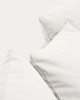 Nora 4 Sitzer Sofa mit abziehbaren Kissenbezügen aus Leinen und Baumwolle naturfarben 340 cm - ZEN ZONE Furniture