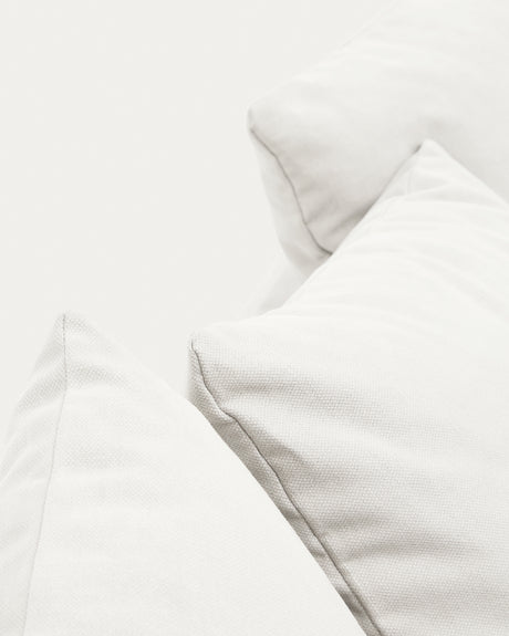 Nora 4 Sitzer Sofa mit abziehbaren Kissenbezügen aus Leinen und Baumwolle naturfarben 340 cm - ZEN ZONE Furniture