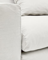Nora 4 Sitzer Sofa mit abziehbaren Kissenbezügen aus Leinen und Baumwolle naturfarben 340 cm - ZEN ZONE Furniture