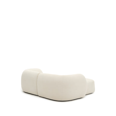 Martina modulares 2-Sitzer-Sofa in Chenille mit Chaiselongue links Farbe Ecru 230 cm - ZEN ZONE Furniture