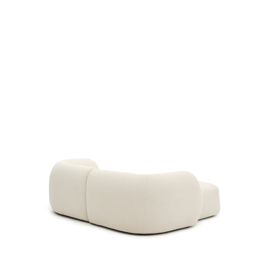Martina modulares 2-Sitzer-Sofa in Chenille mit Chaiselongue links Farbe Ecru 230 cm - ZEN ZONE Furniture