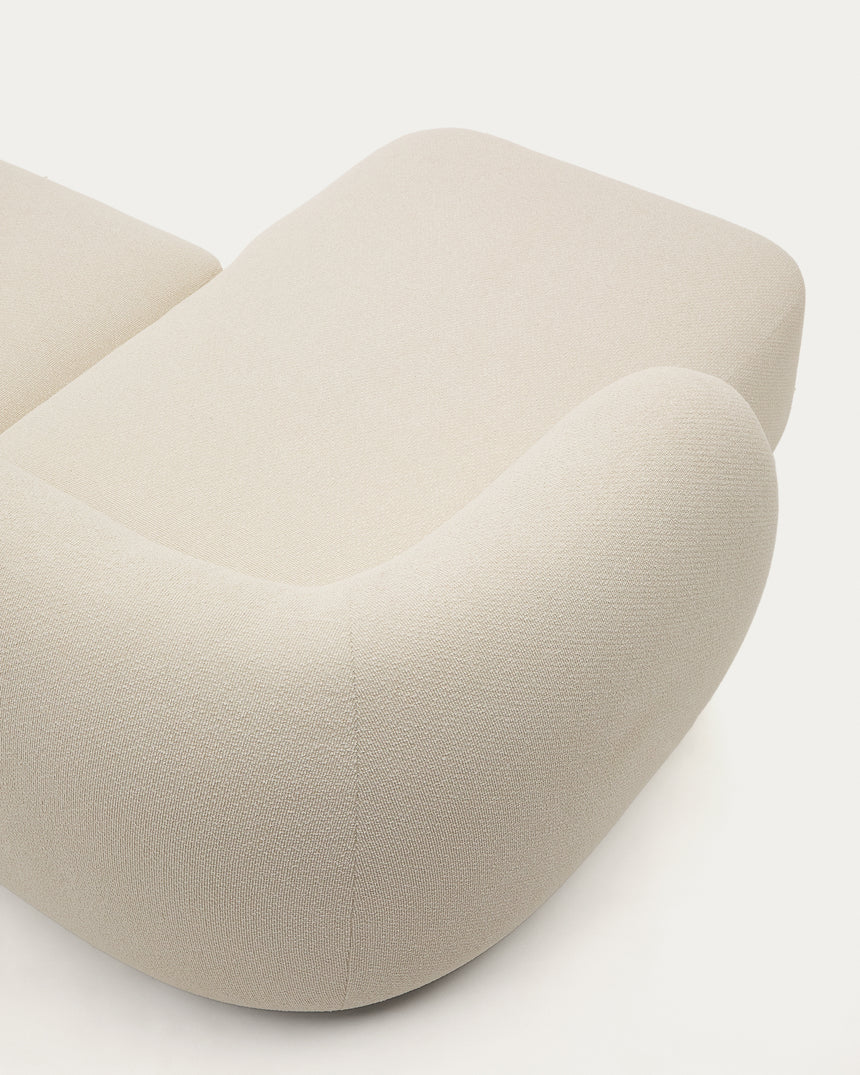 Martina modulares 2-Sitzer-Sofa in Chenille mit Chaiselongue links Farbe Ecru 230 cm - ZEN ZONE Furniture