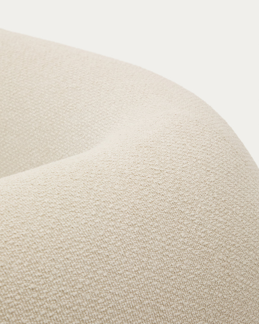 Martina modulares 2-Sitzer-Sofa in Chenille mit Chaiselongue links Farbe Ecru 230 cm - ZEN ZONE Furniture