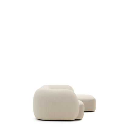 Martina modulares 3-Sitzer-Sofa in Chenille mit Chaiselongue rechts Farbe Ecru 287 cm - ZEN ZONE Furniture