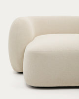 Martina modulares 3-Sitzer-Sofa in Chenille mit Chaiselongue rechts Farbe Ecru 287 cm - ZEN ZONE Furniture