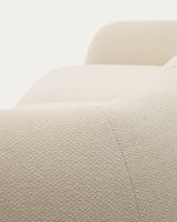 Martina modulares 3-Sitzer-Sofa in Chenille mit Chaiselongue rechts Farbe Ecru 287 cm - ZEN ZONE Furniture